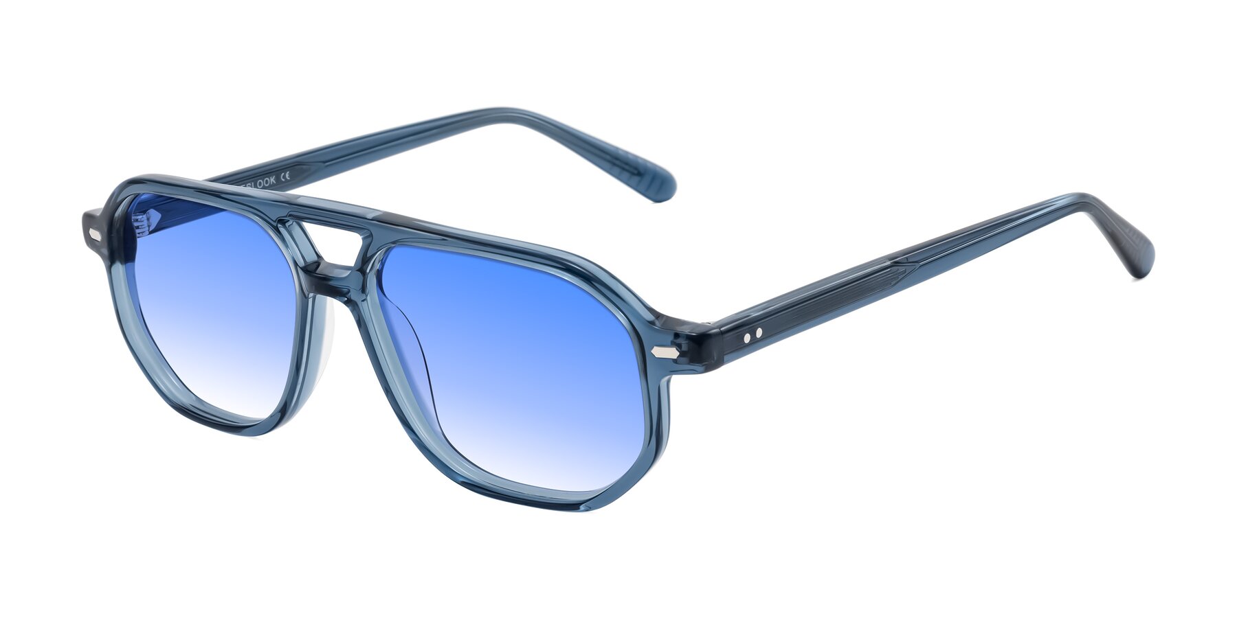 Angle of Aguilar in Transparent Blue with Blue Gradient Lenses