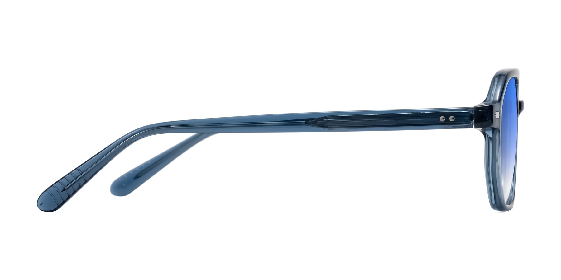 Side of Aguilar in Transparent Blue with Blue Gradient Lenses