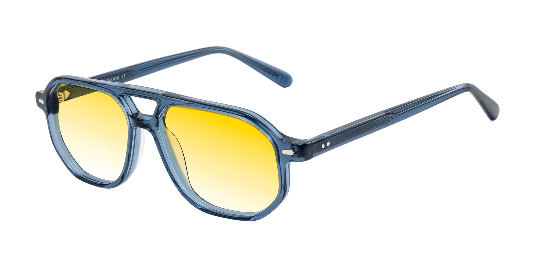Angle of Aguilar in Transparent Blue with Yellow Gradient Lenses