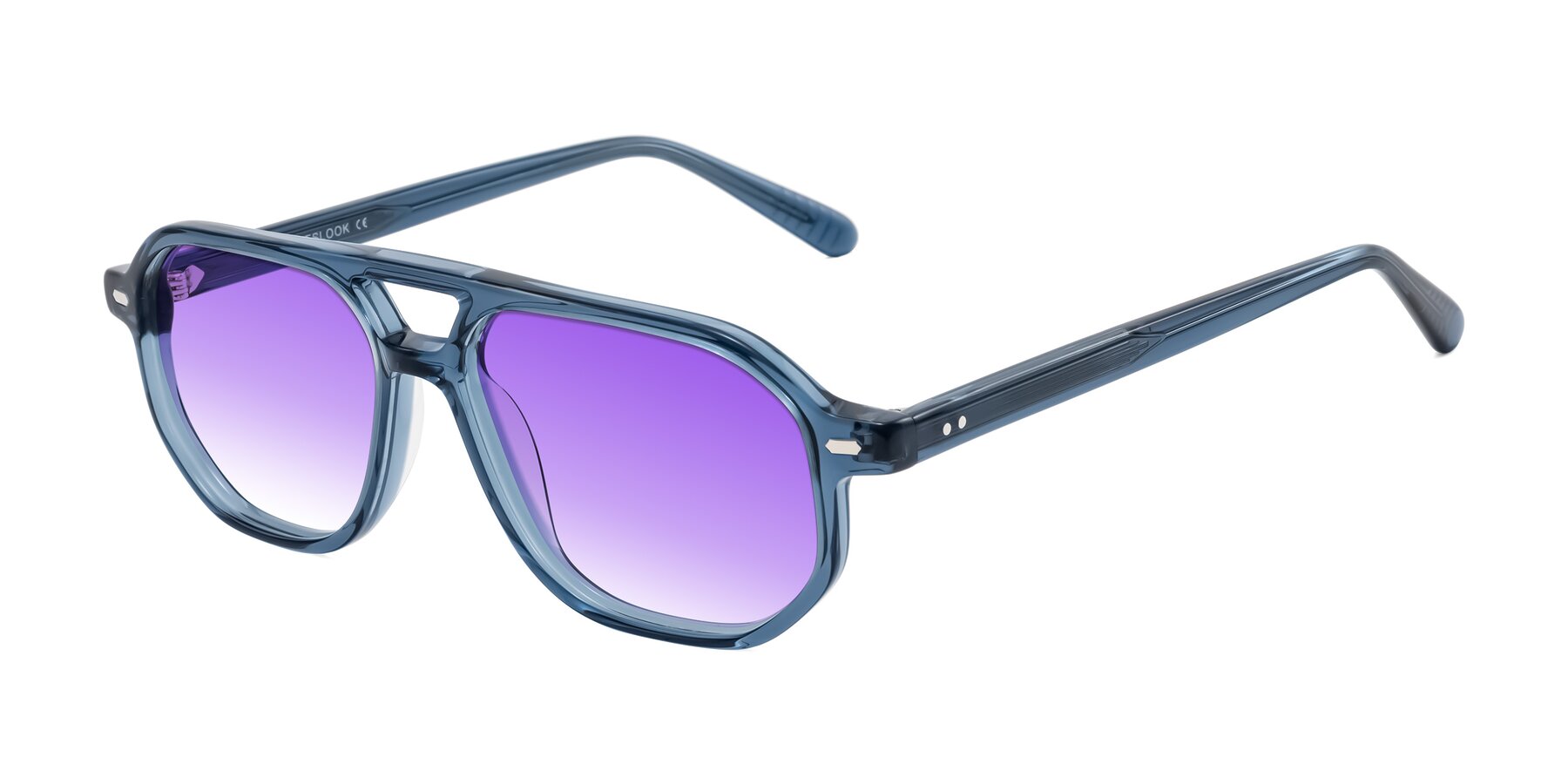 Angle of Aguilar in Transparent Blue with Purple Gradient Lenses