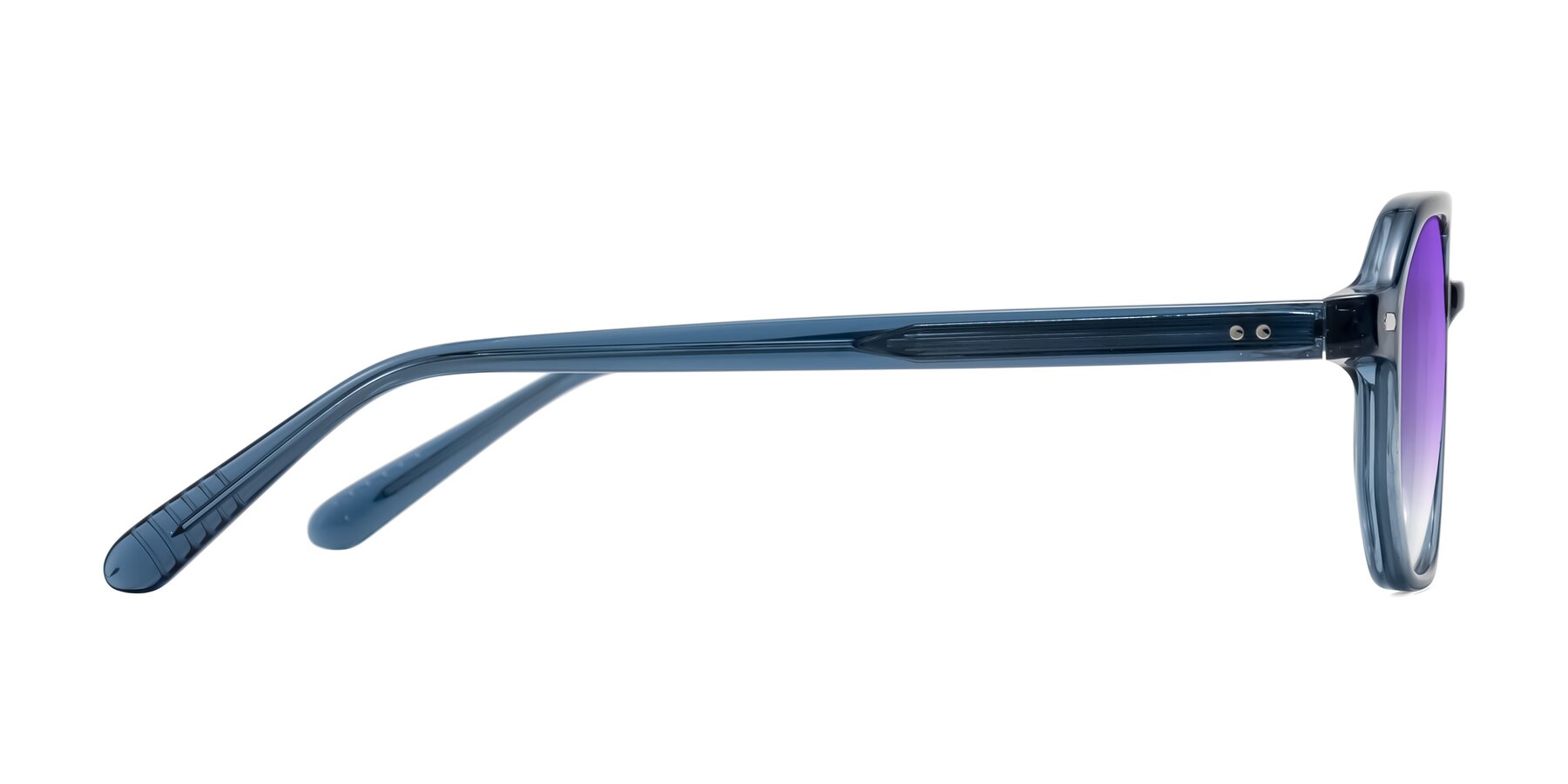 Side of Aguilar in Transparent Blue with Purple Gradient Lenses