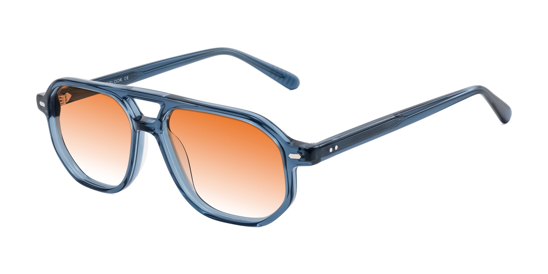 Angle of Aguilar in Transparent Blue with Orange Gradient Lenses