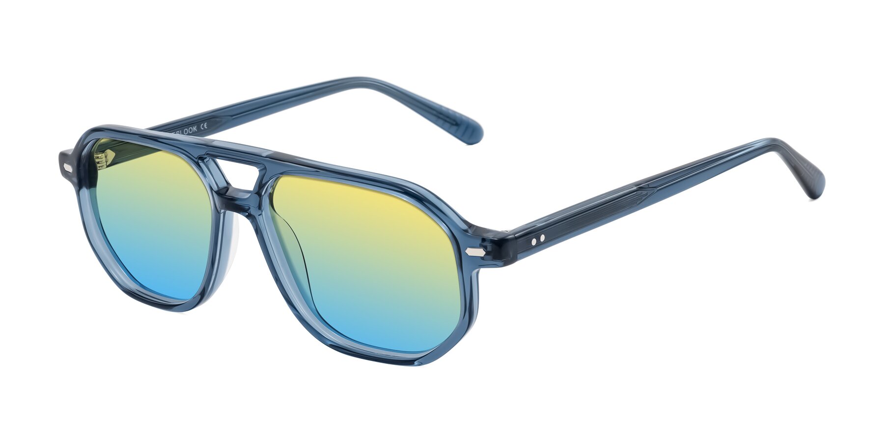 Angle of Aguilar in Transparent Blue with Yellow / Blue Gradient Lenses