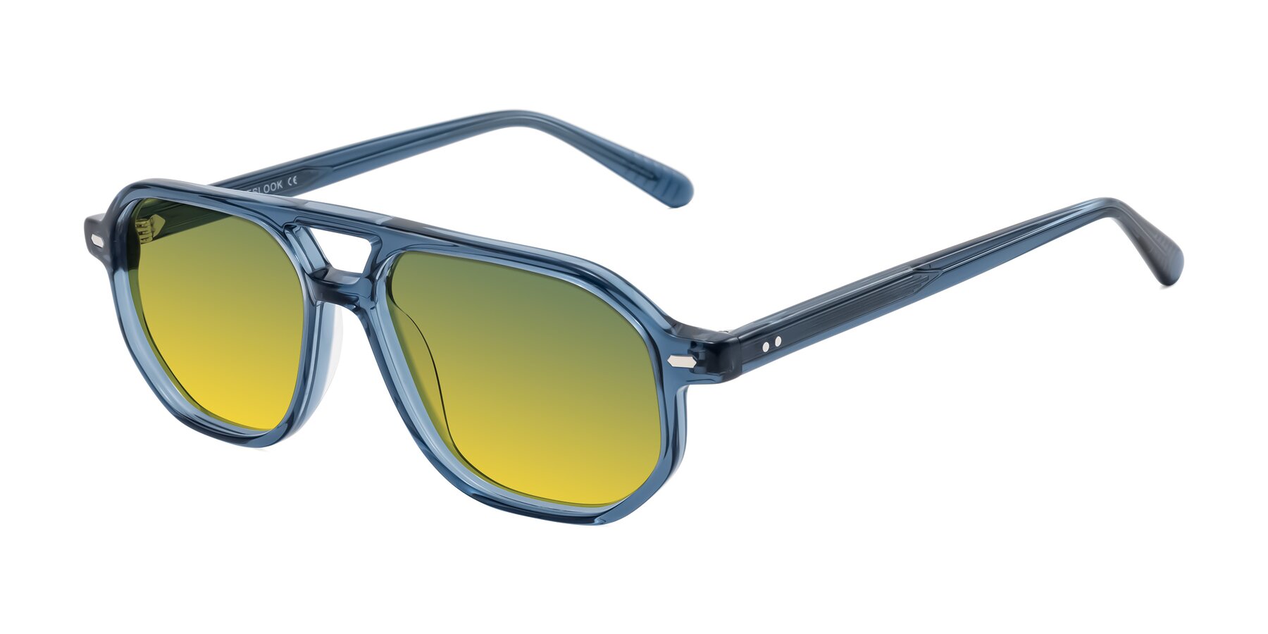 Angle of Aguilar in Transparent Blue with Green / Yellow Gradient Lenses
