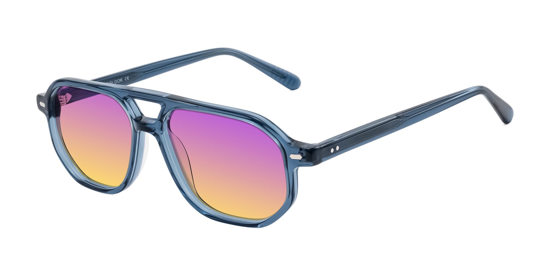 Angle of Aguilar in Transparent Blue with Purple / Yellow Gradient Lenses