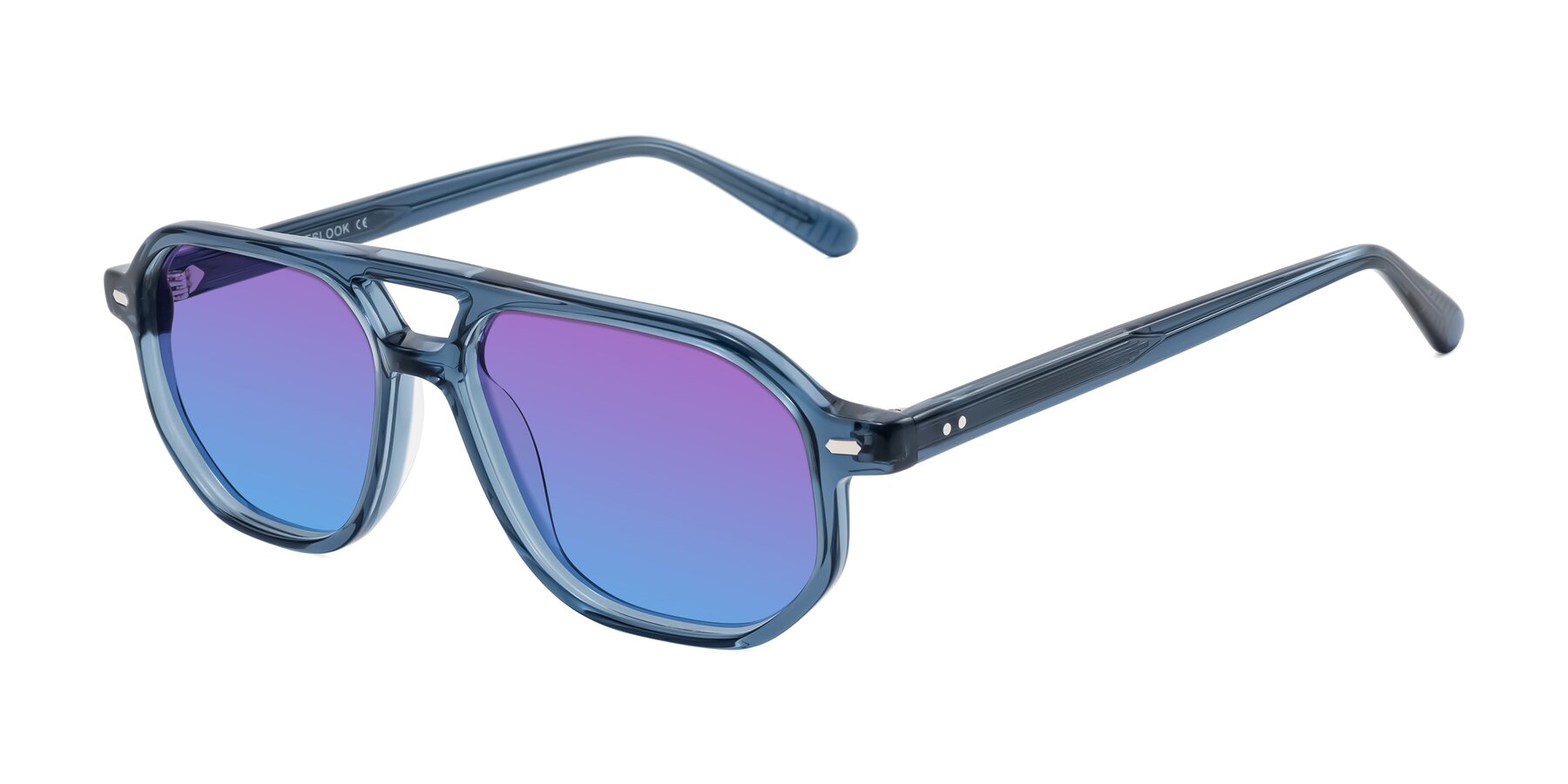 Angle of Aguilar in Transparent Blue with Purple / Blue Gradient Lenses