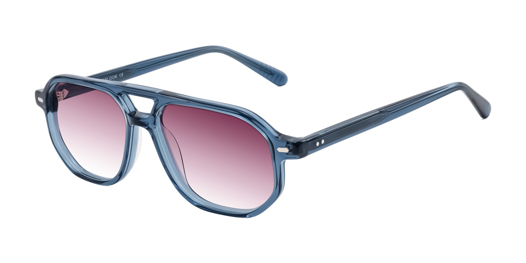 Angle of Aguilar in Transparent Blue with Wine Gradient Lenses