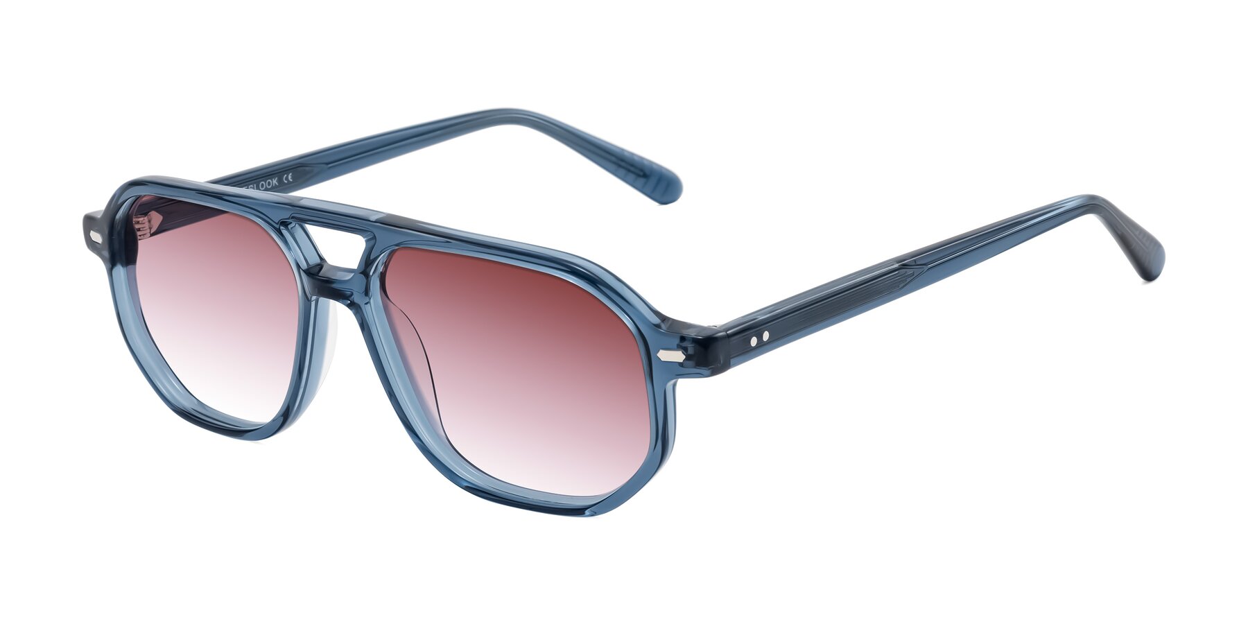 Angle of Aguilar in Transparent Blue with Garnet Gradient Lenses