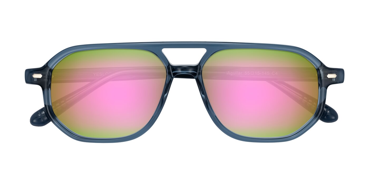 Aguilar - Transparent Blue Flash Mirrored Sunglasses