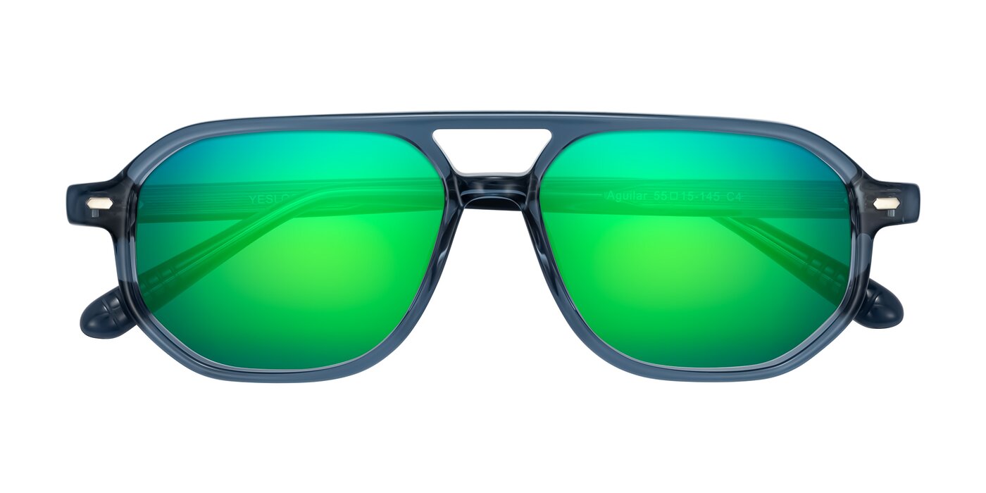 Aguilar - Transparent Blue Flash Mirrored Sunglasses
