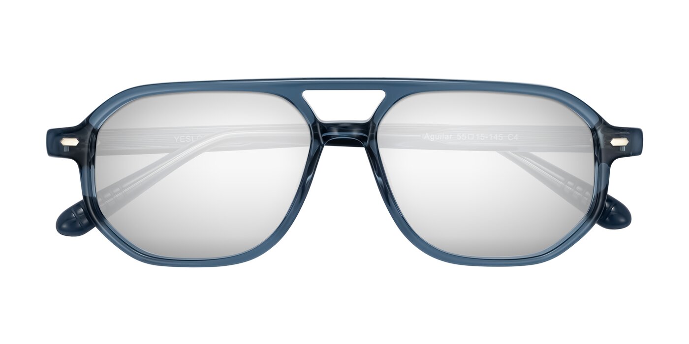 Aguilar - Transparent Blue Flash Mirrored Sunglasses