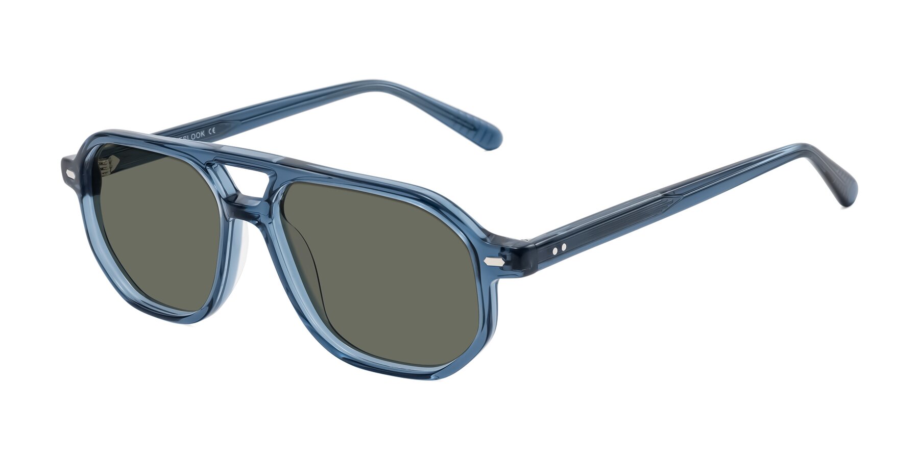 Angle of Aguilar in Transparent Blue with Gray Polarized Lenses