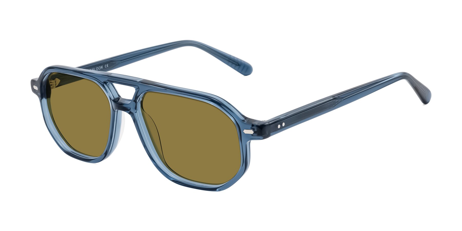 Angle of Aguilar in Transparent Blue with Brown Polarized Lenses