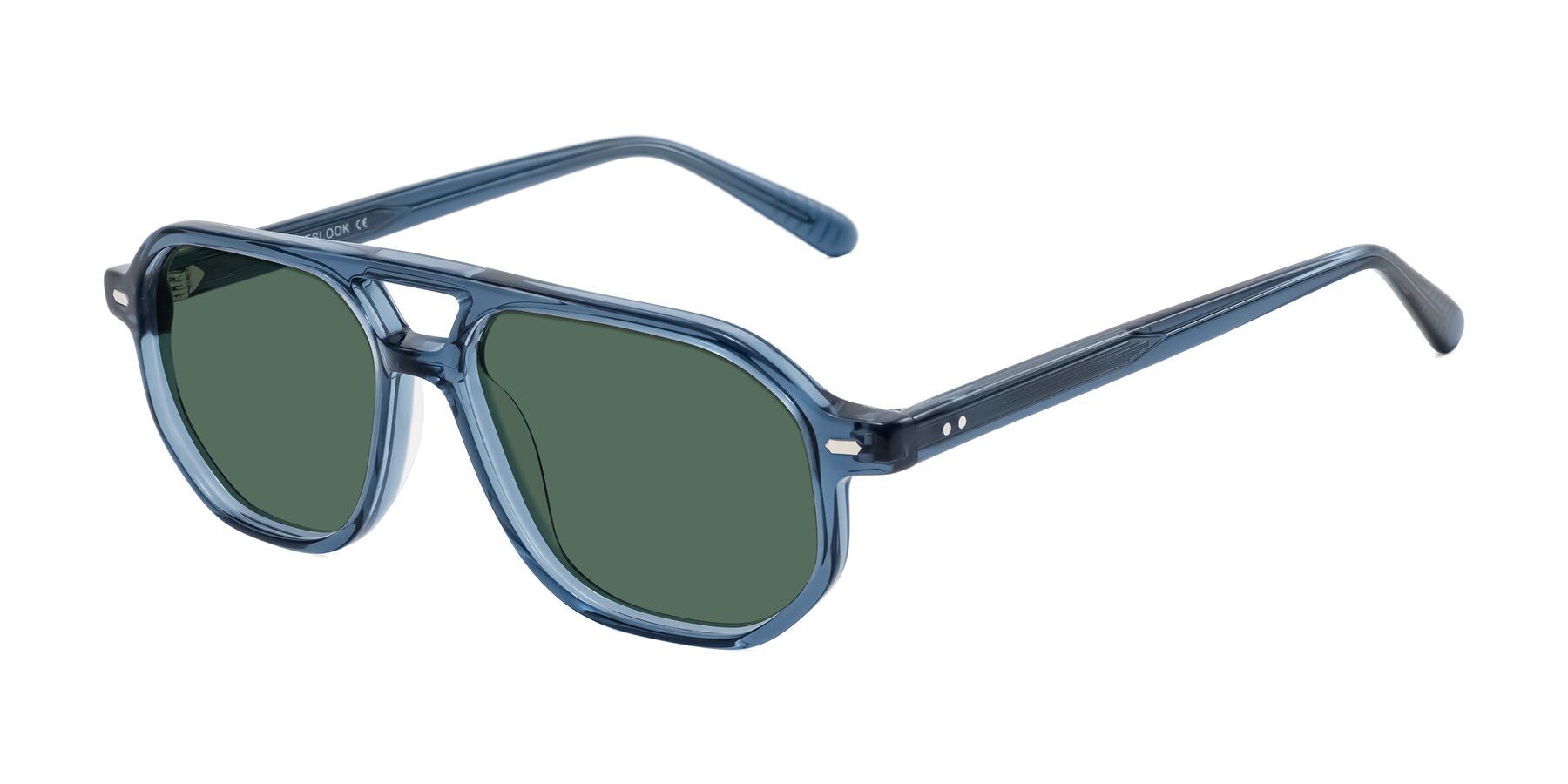Angle of Aguilar in Transparent Blue with Green Polarized Lenses
