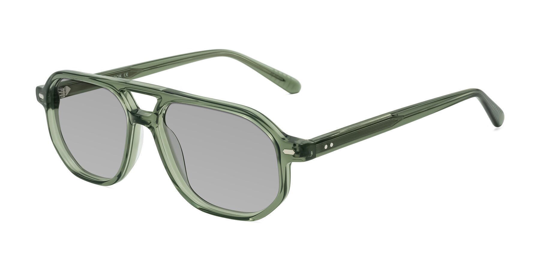 Angle of Aguilar in Transparent Green with Light Gray Tinted Lenses