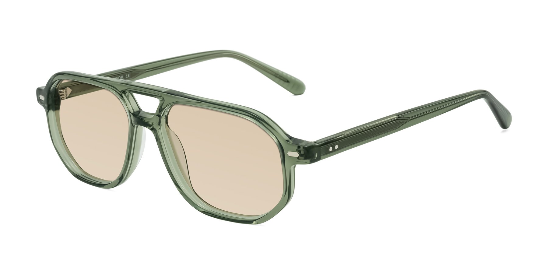 Angle of Aguilar in Transparent Green with Light Brown Tinted Lenses