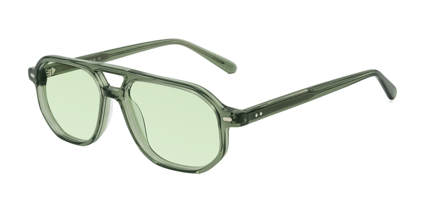 Angle of Aguilar in Transparent Green with Light Green Tinted Lenses