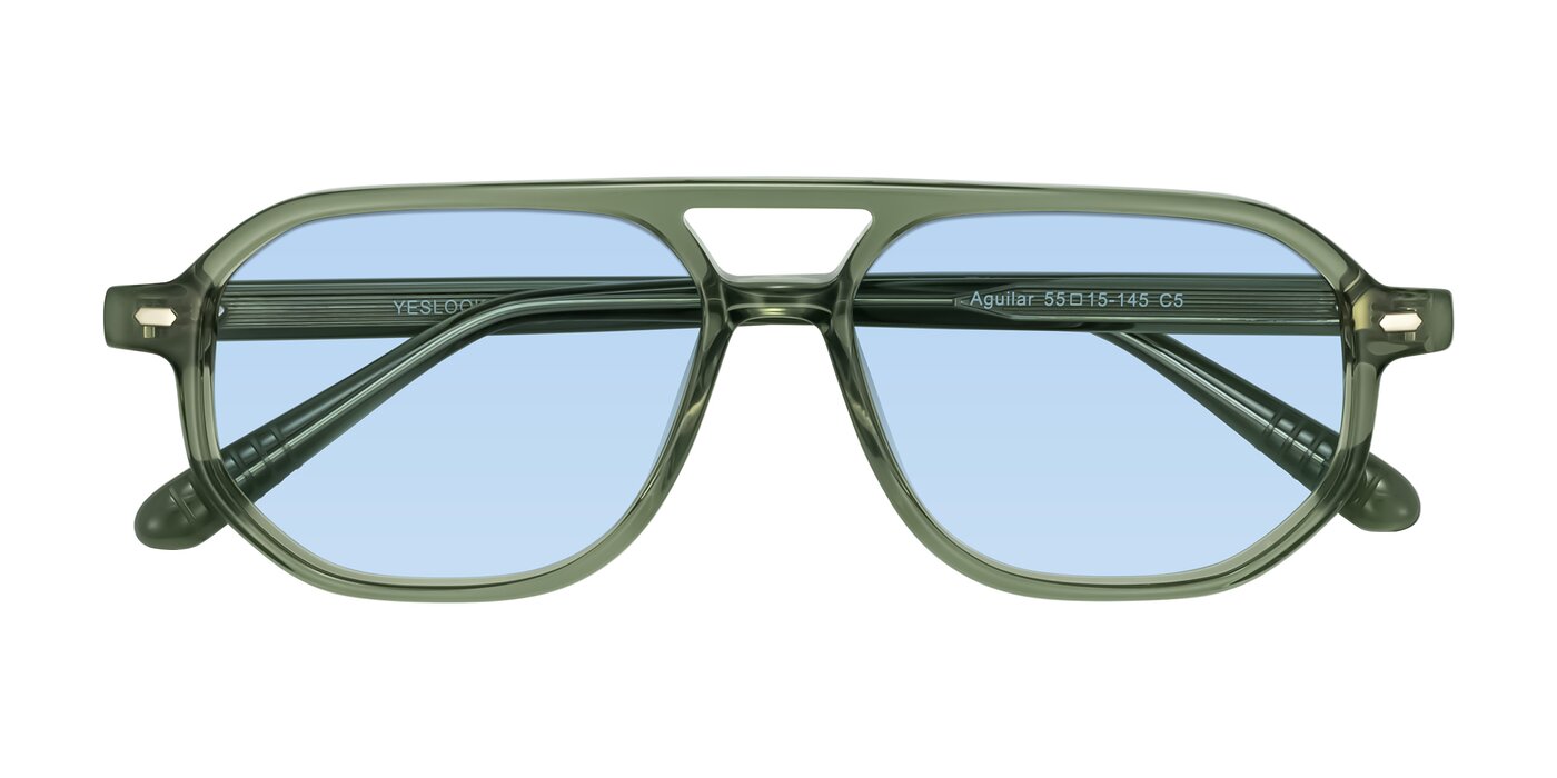 Aguilar - Transparent Green Tinted Sunglasses