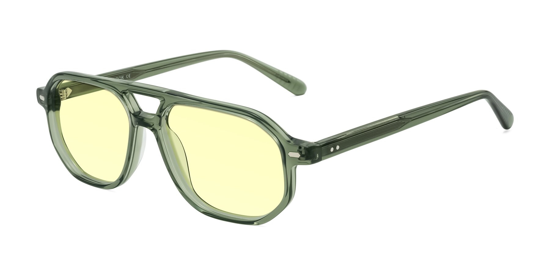 Angle of Aguilar in Transparent Green with Light Yellow Tinted Lenses