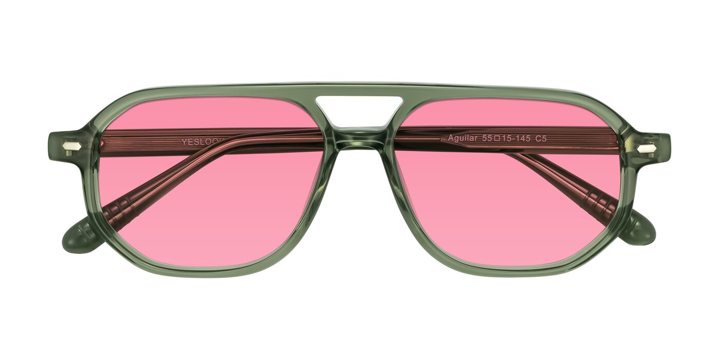 Aguilar - Transparent Green Tinted Sunglasses