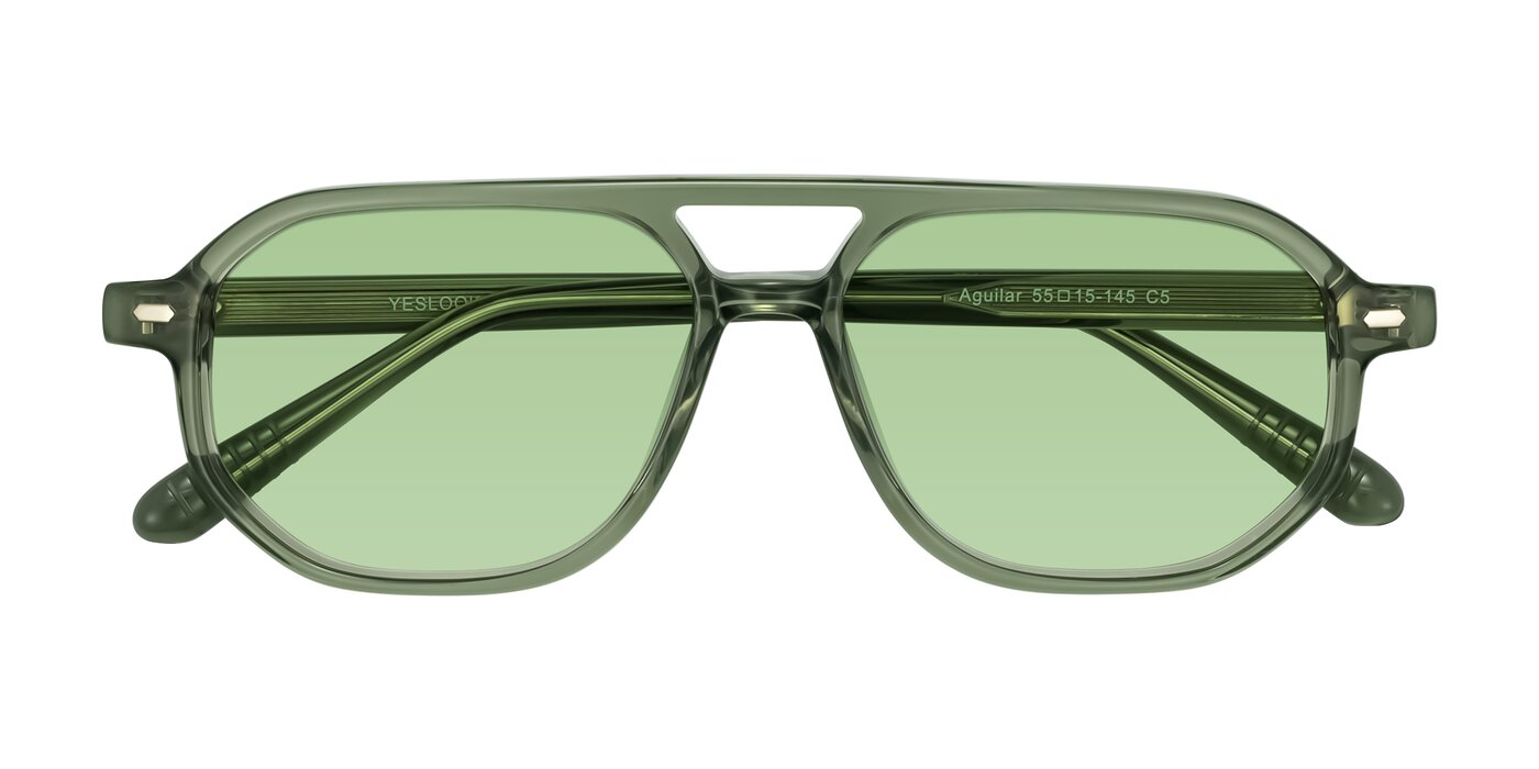 Aguilar - Transparent Green Tinted Sunglasses