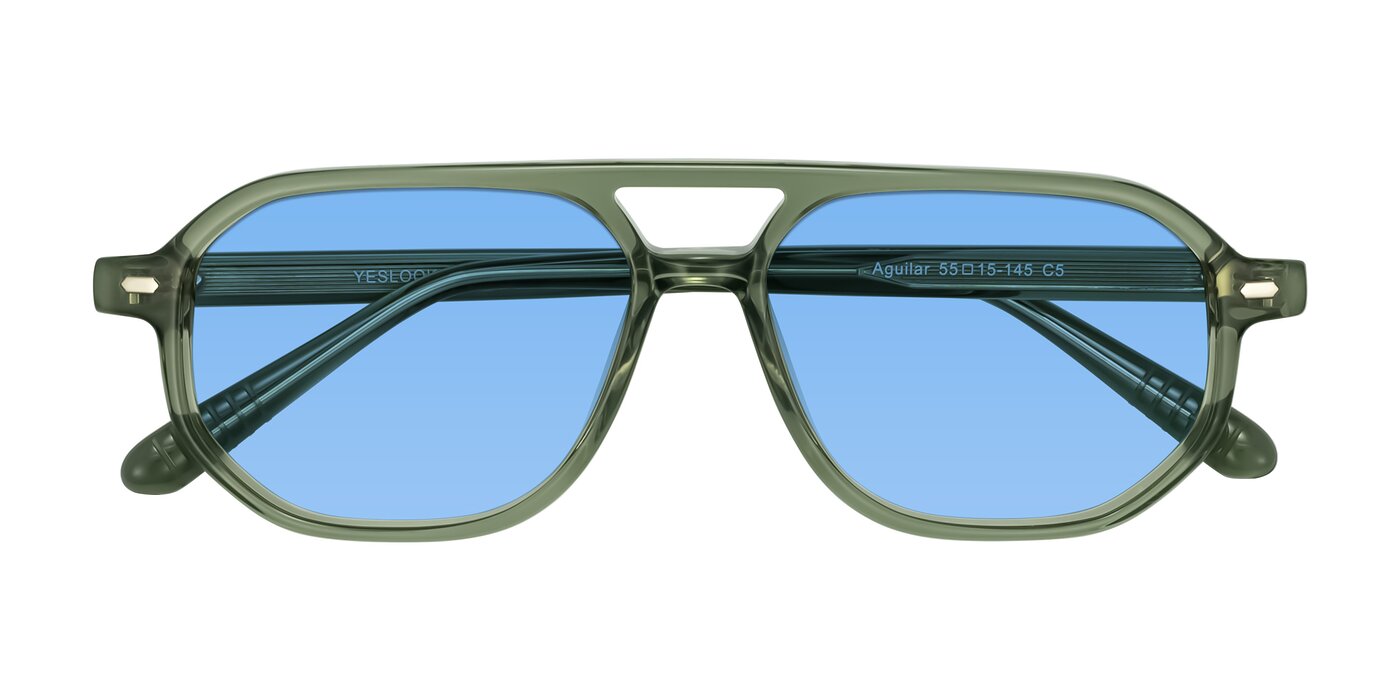 Aguilar - Transparent Green Tinted Sunglasses
