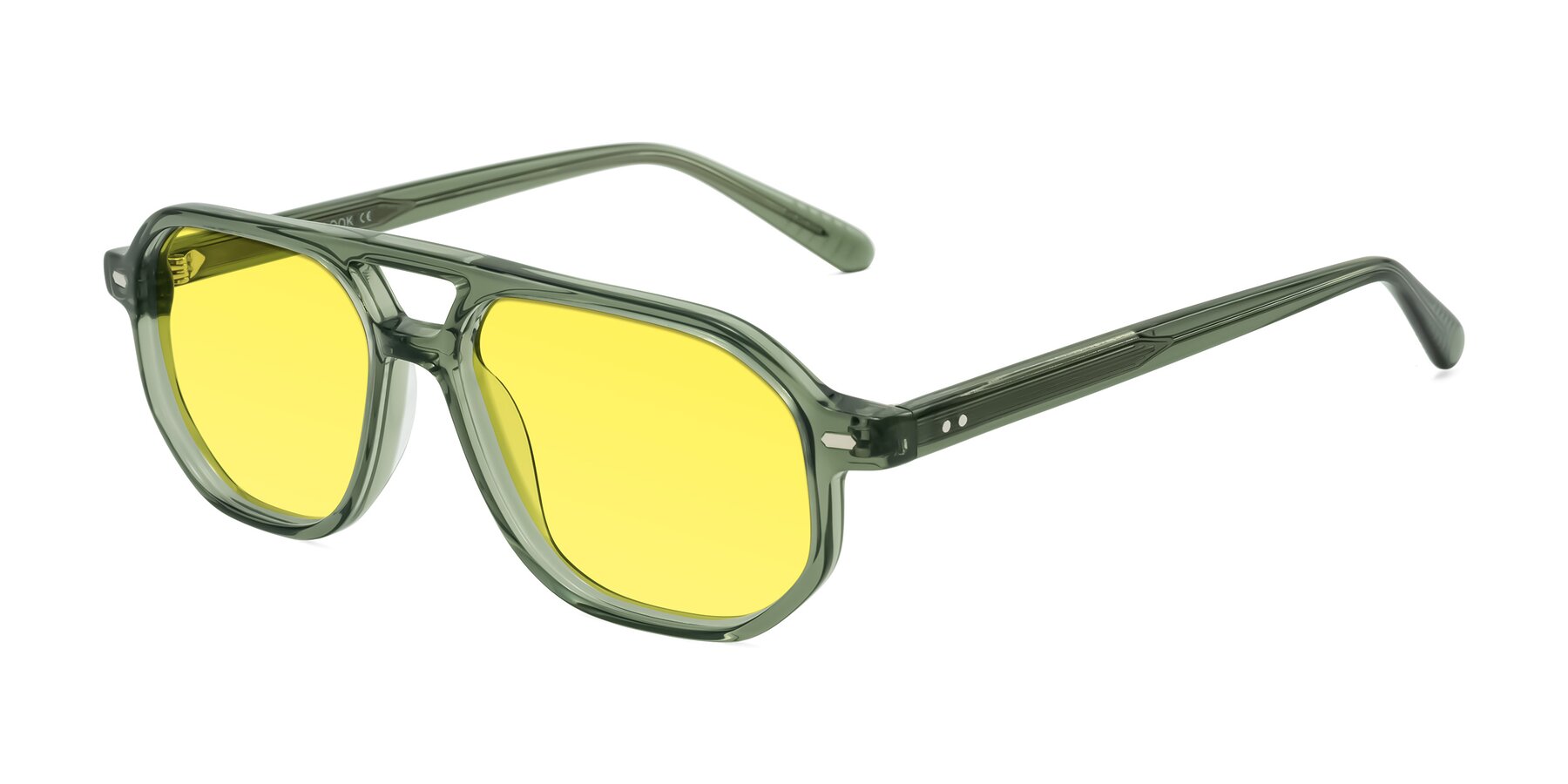 Angle of Aguilar in Transparent Green with Medium Yellow Tinted Lenses