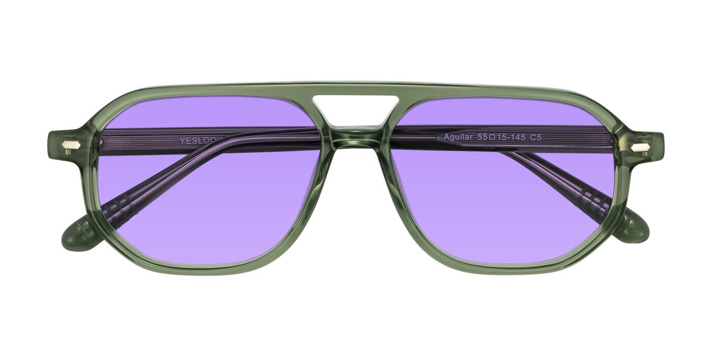 Aguilar - Transparent Green Tinted Sunglasses