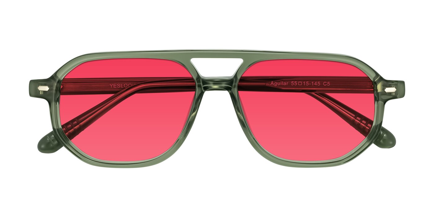 Aguilar - Transparent Green Tinted Sunglasses