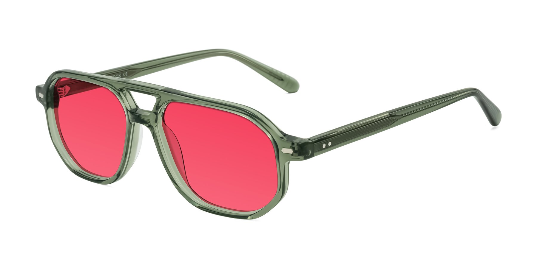 Angle of Aguilar in Transparent Green with Red Tinted Lenses