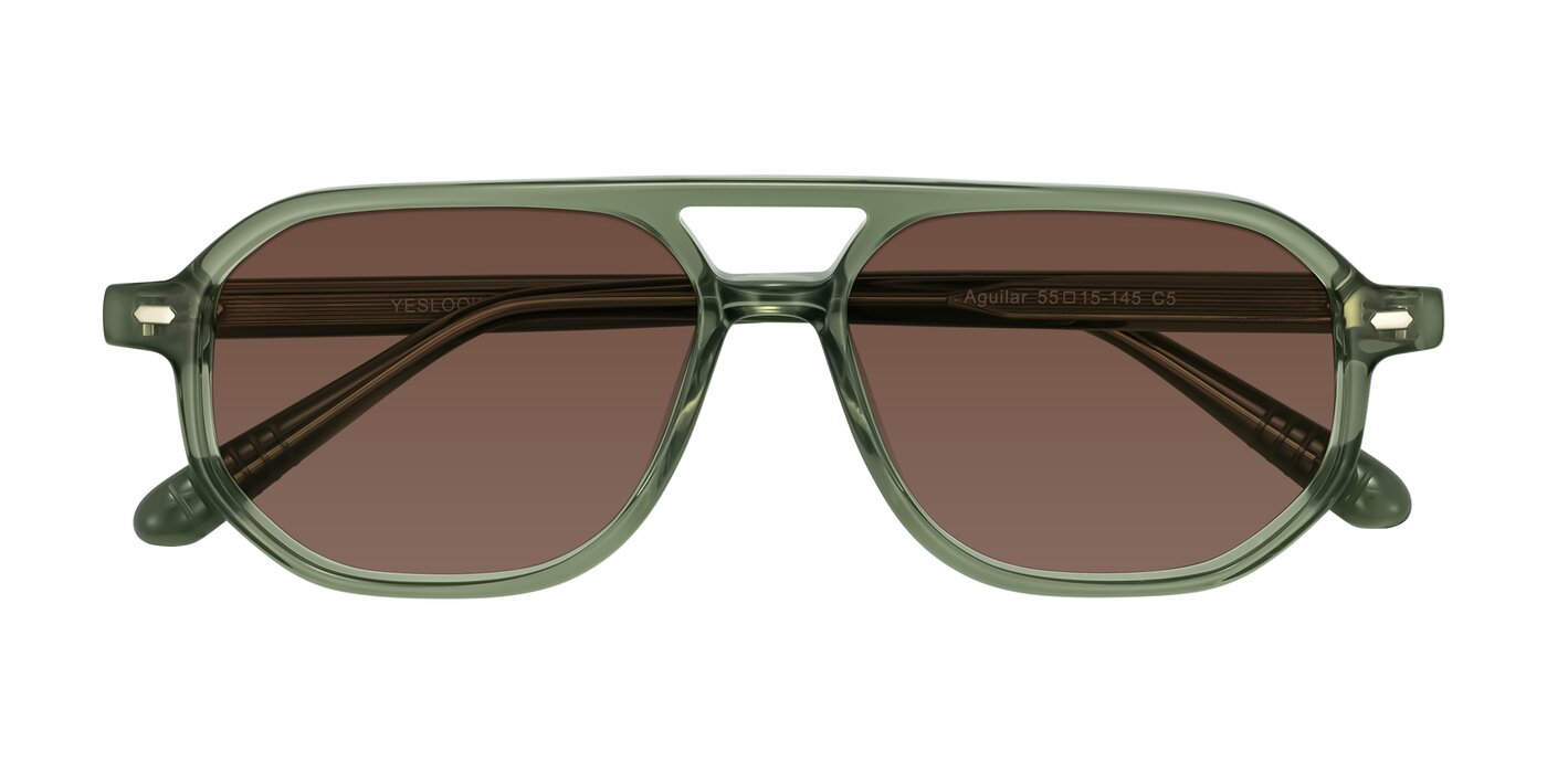 Aguilar - Transparent Green Tinted Sunglasses