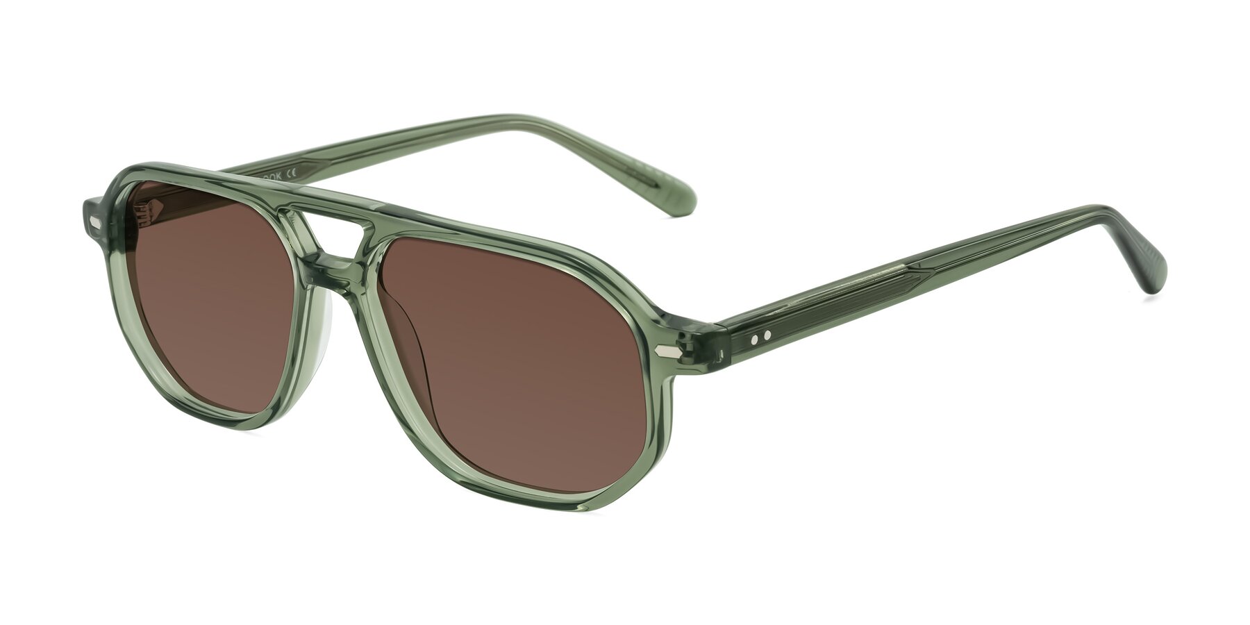Angle of Aguilar in Transparent Green with Brown Tinted Lenses