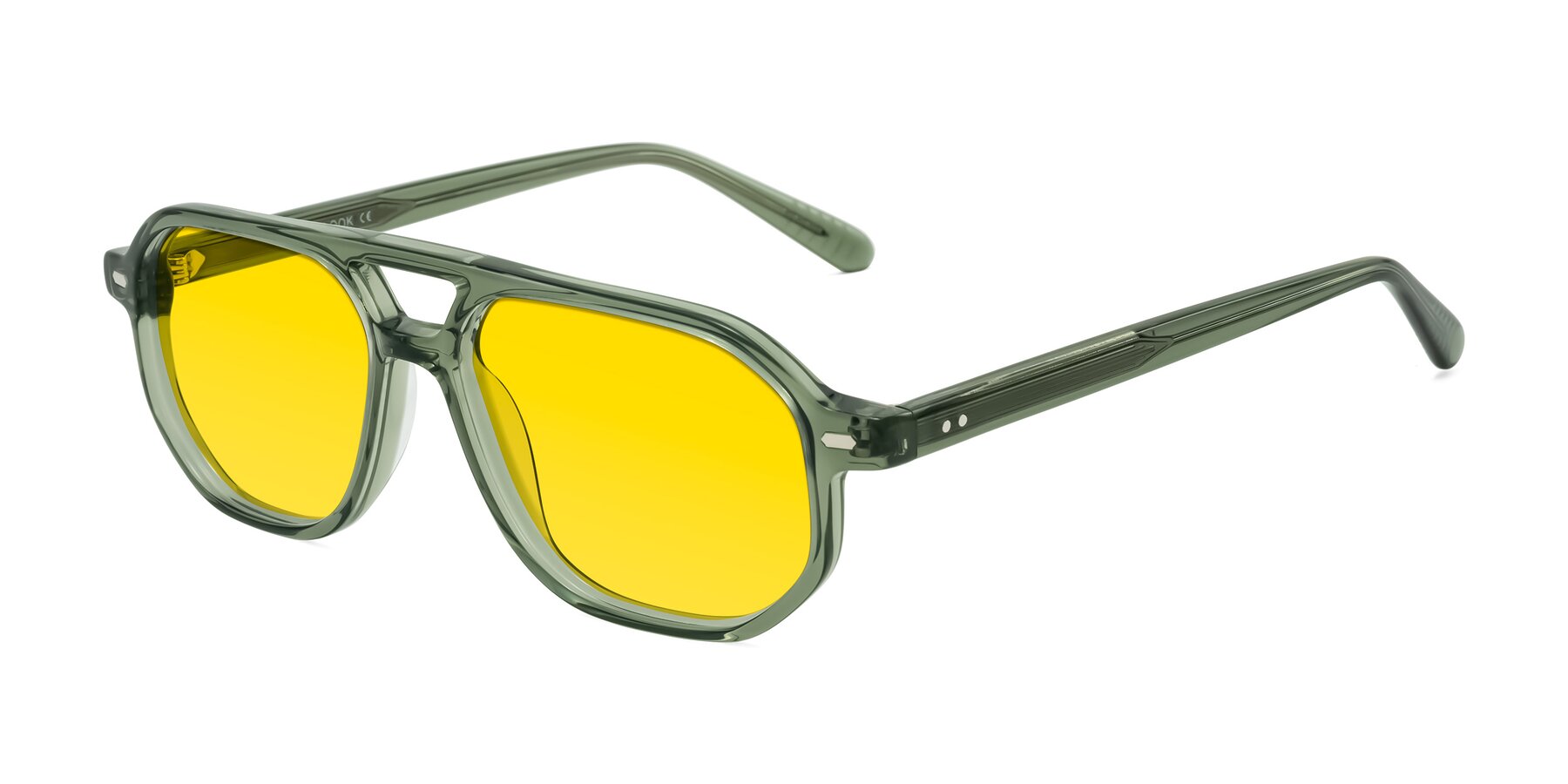 Angle of Aguilar in Transparent Green with Yellow Tinted Lenses