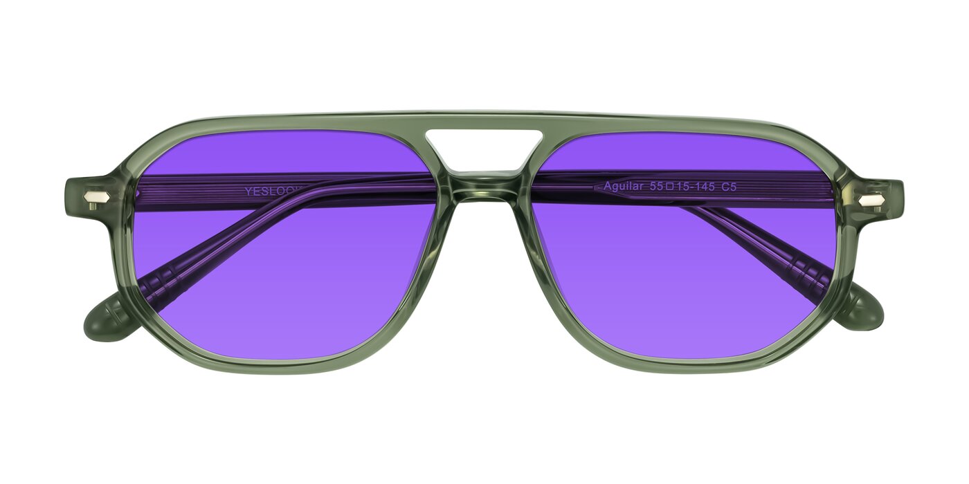 Aguilar - Transparent Green Tinted Sunglasses