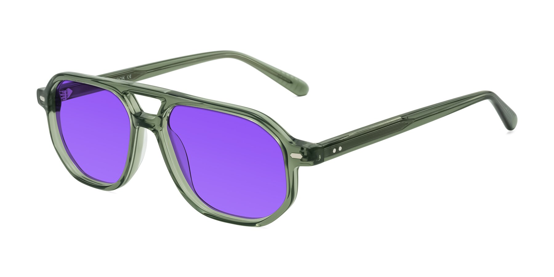 Angle of Aguilar in Transparent Green with Purple Tinted Lenses