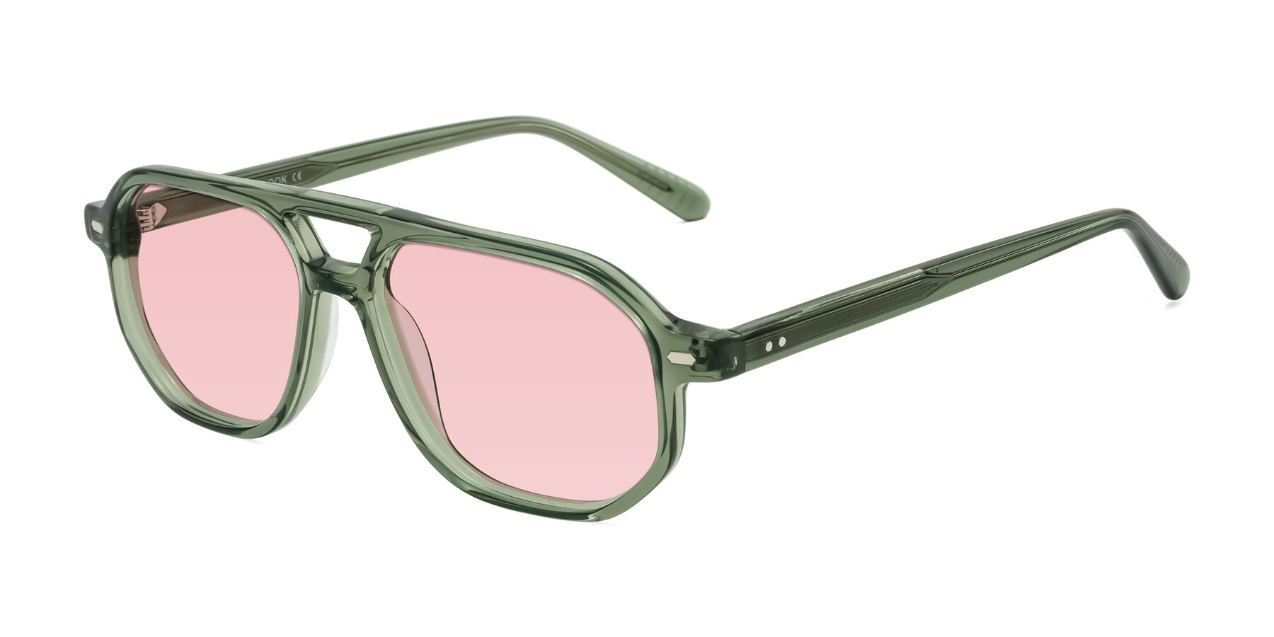 Angle of Aguilar in Transparent Green with Light Garnet Tinted Lenses