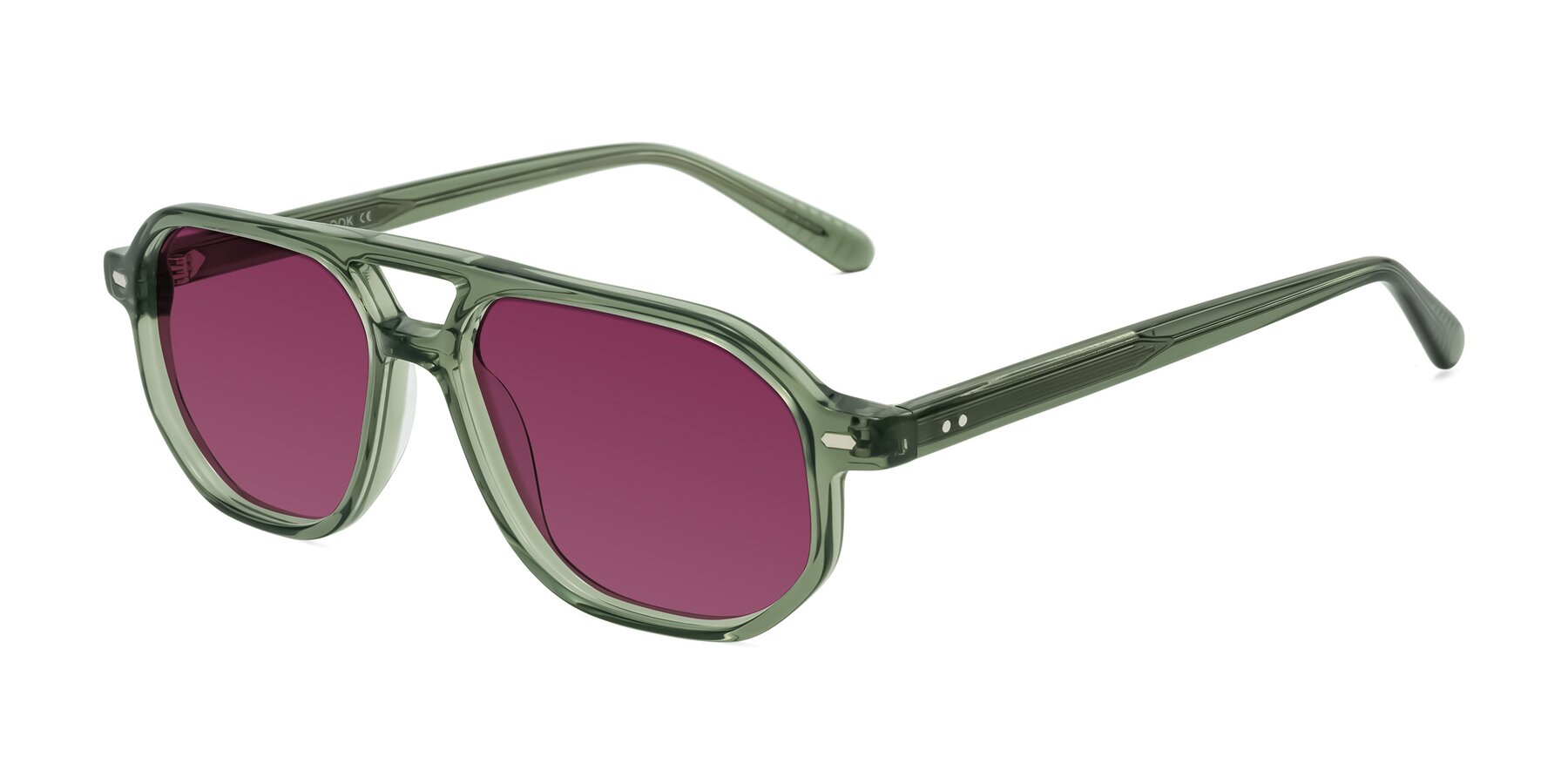 Angle of Aguilar in Transparent Green with Wine Tinted Lenses