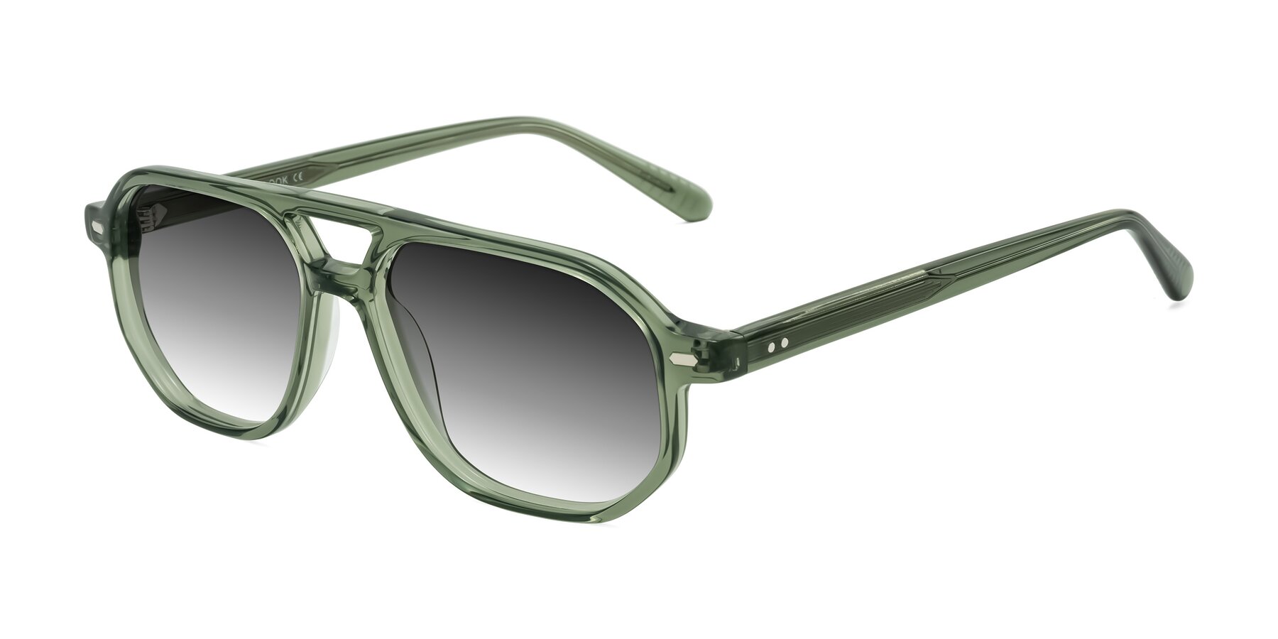 Angle of Aguilar in Transparent Green with Gray Gradient Lenses