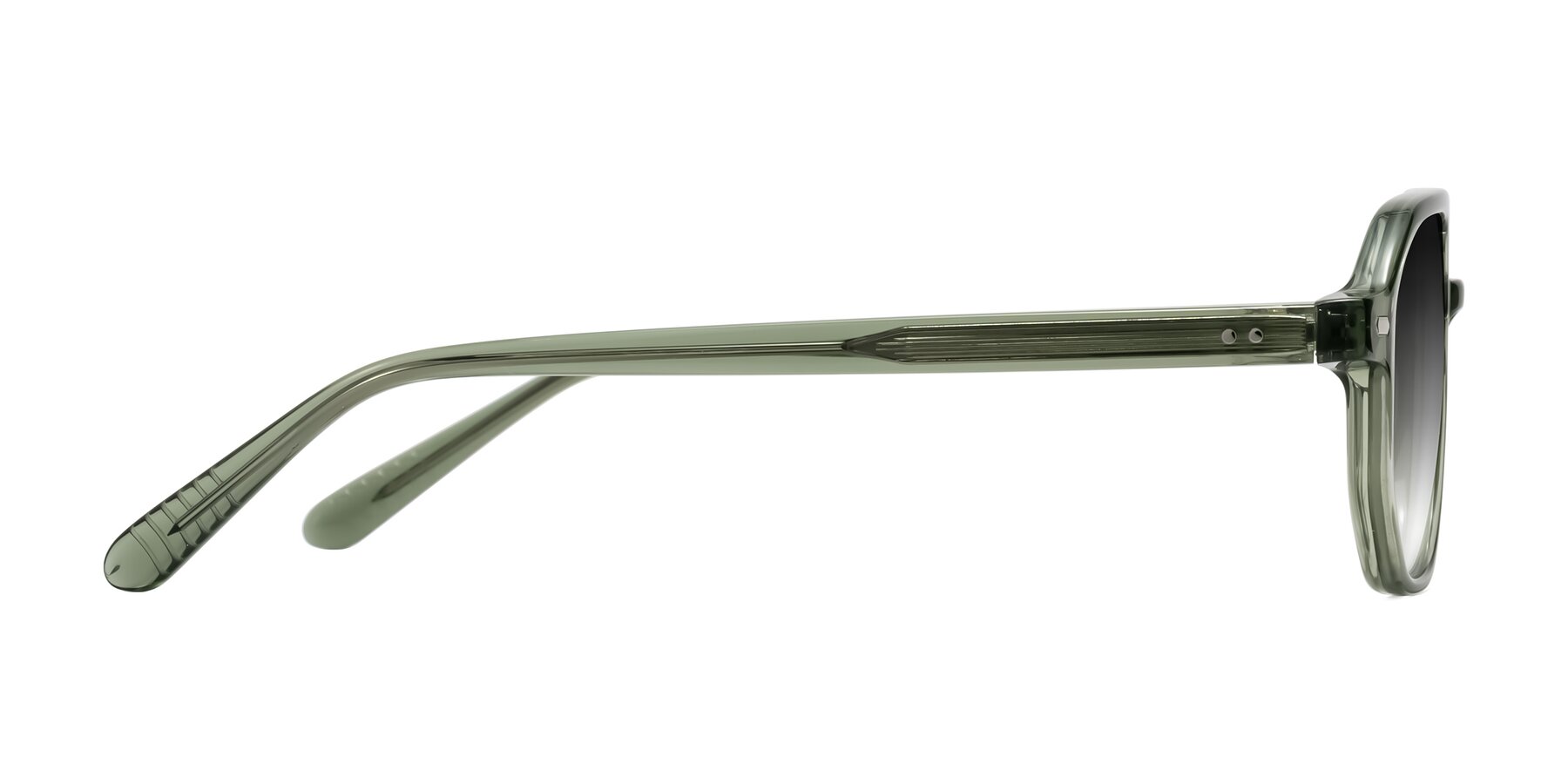 Side of Aguilar in Transparent Green with Gray Gradient Lenses