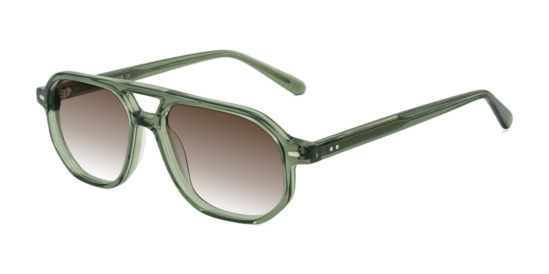 Angle of Aguilar in Transparent Green with Brown Gradient Lenses