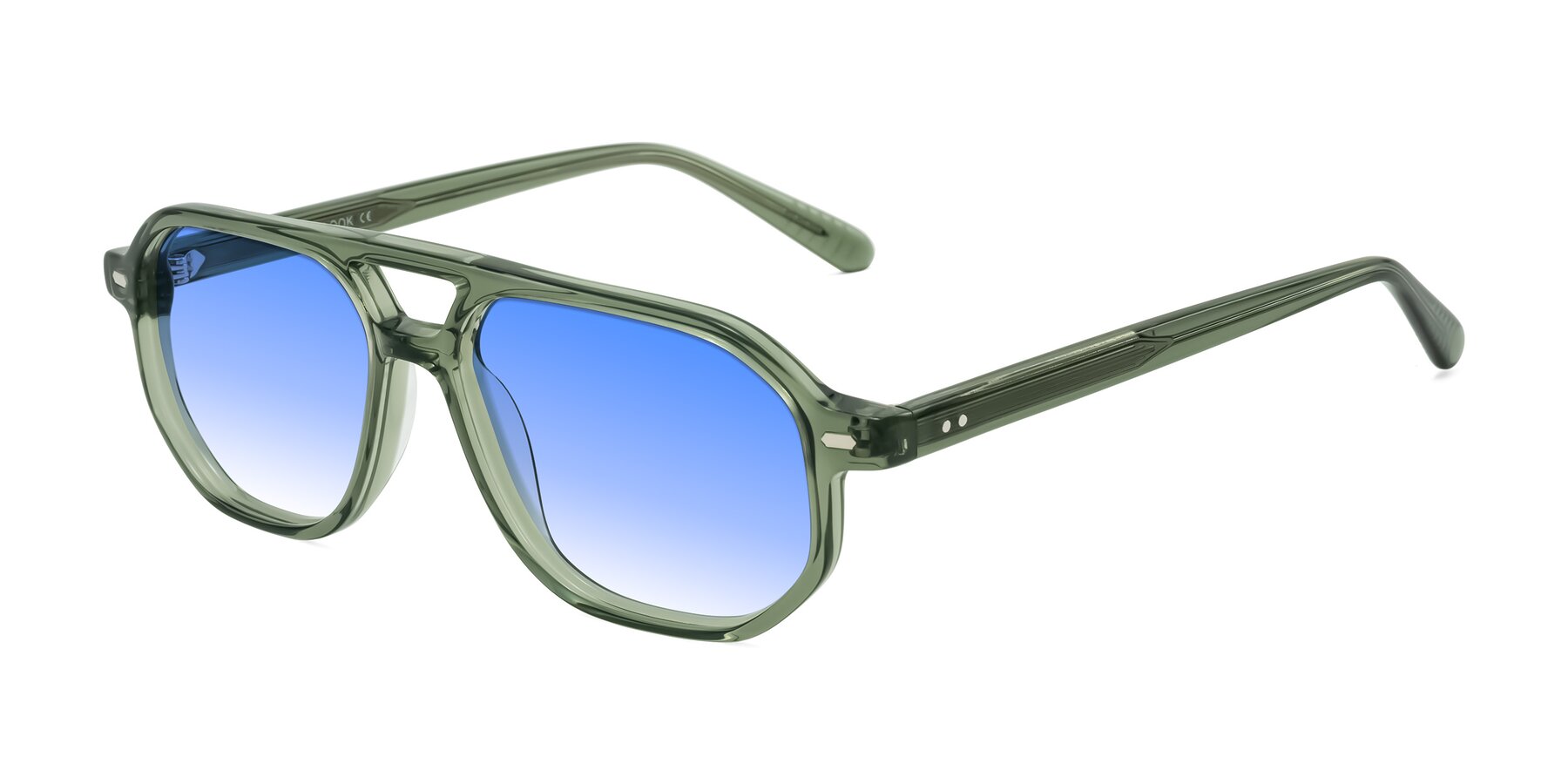 Angle of Aguilar in Transparent Green with Blue Gradient Lenses