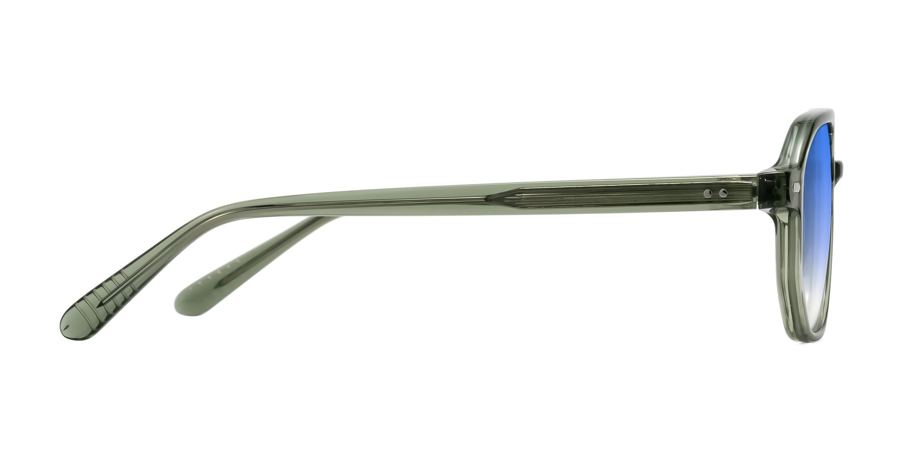 Side of Aguilar in Transparent Green with Blue Gradient Lenses