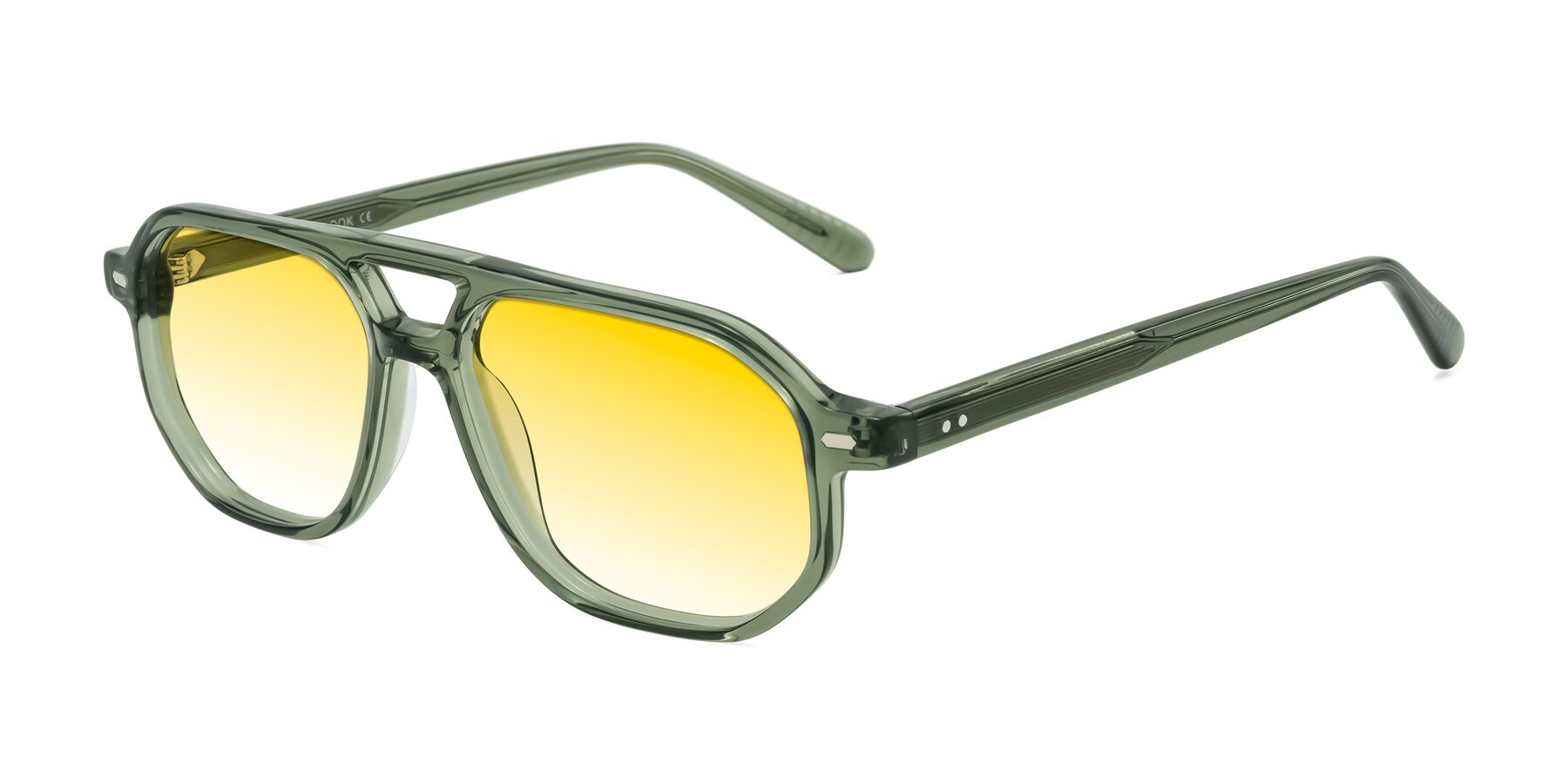 Angle of Aguilar in Transparent Green with Yellow Gradient Lenses