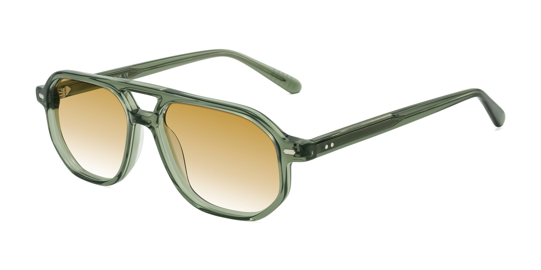 Angle of Aguilar in Transparent Green with Champagne Gradient Lenses