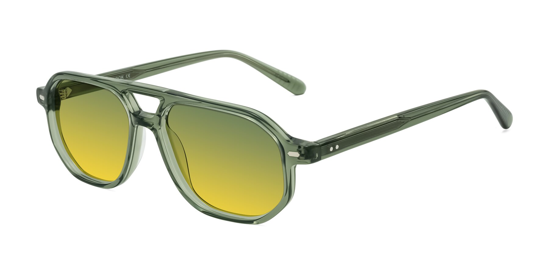 Angle of Aguilar in Transparent Green with Green / Yellow Gradient Lenses