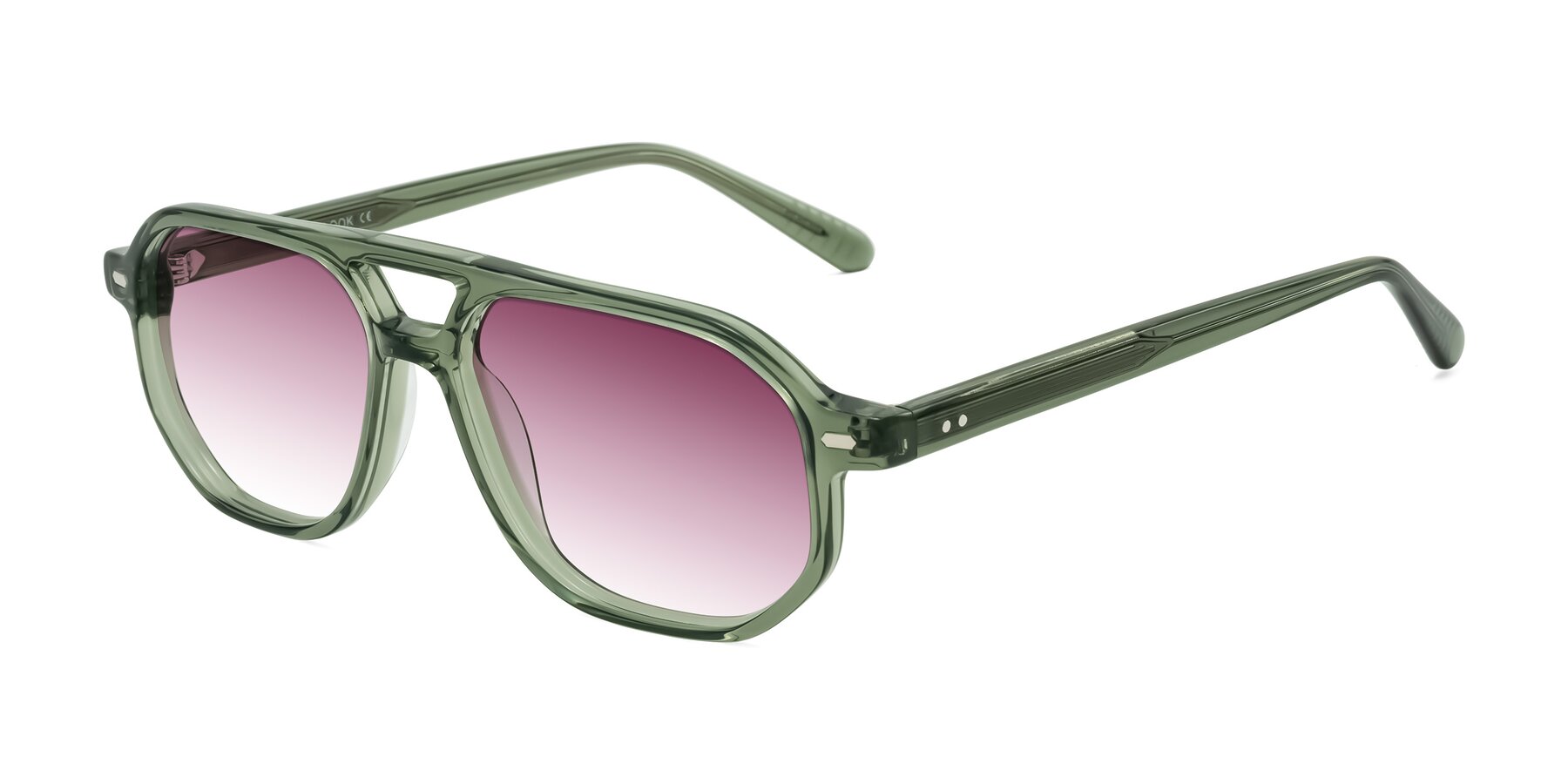Angle of Aguilar in Transparent Green with Wine Gradient Lenses