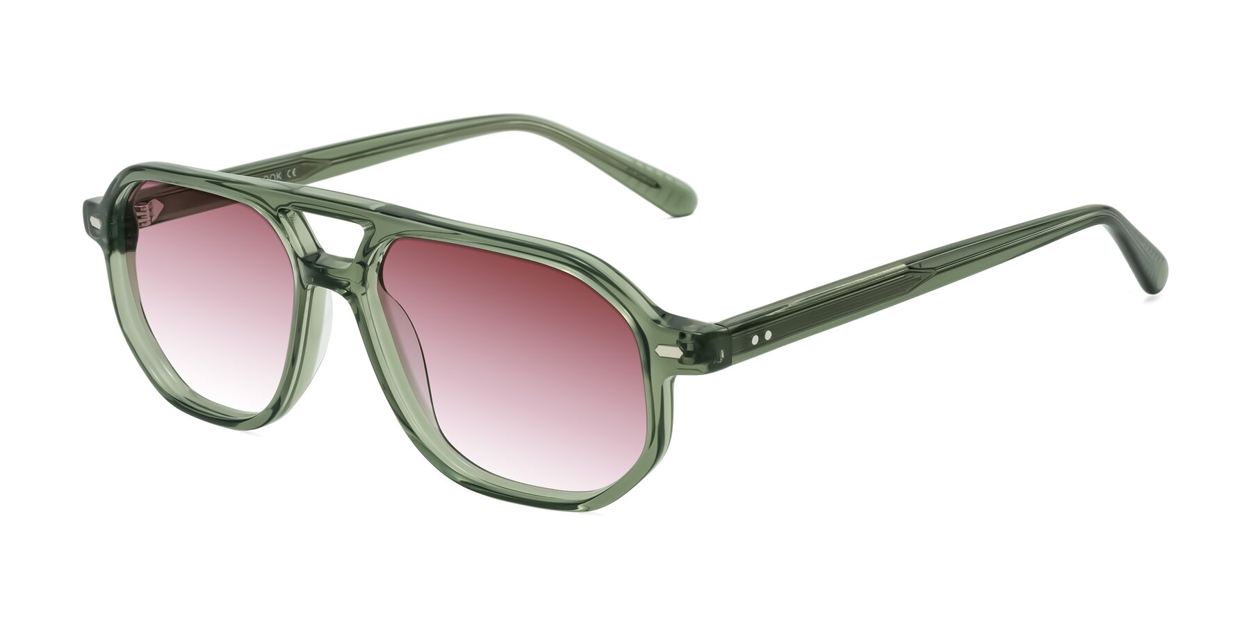 Angle of Aguilar in Transparent Green with Garnet Gradient Lenses
