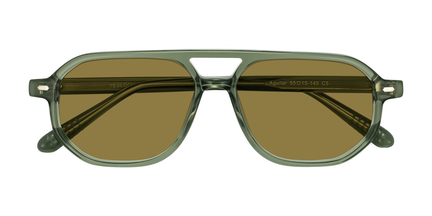 Aguilar - Transparent Green Polarized Sunglasses