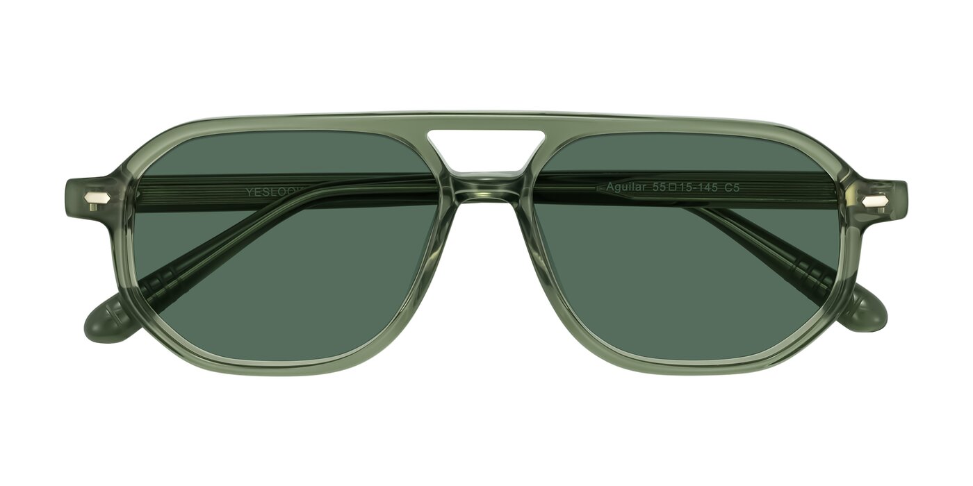 Aguilar - Transparent Green Polarized Sunglasses