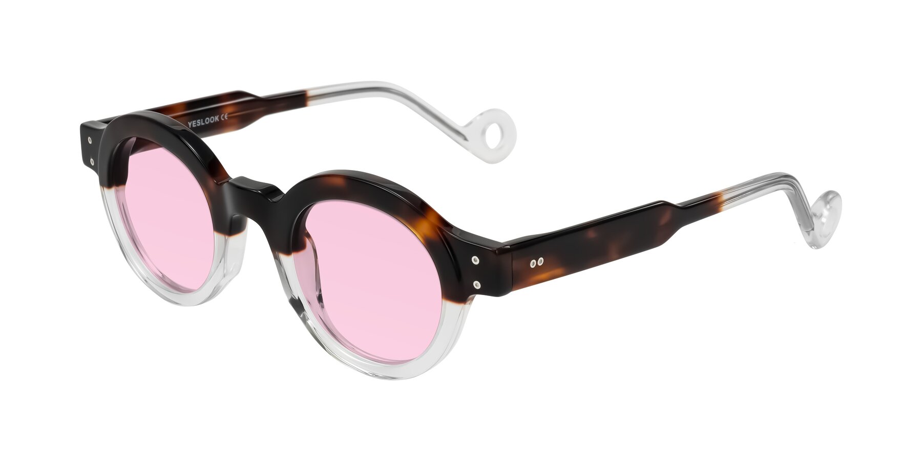Angle of Aldo in Tortoise/Clear with Light Pink Tinted Lenses